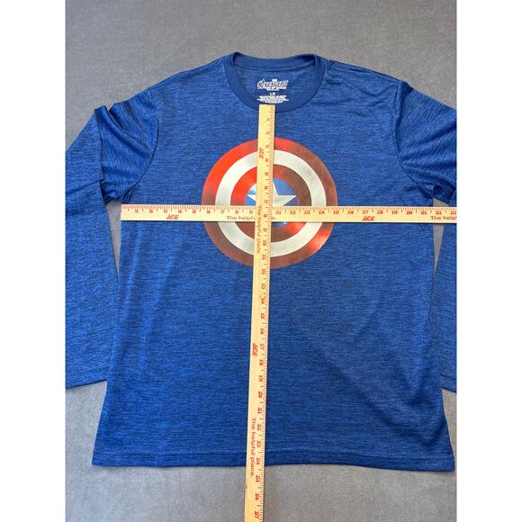 Avengers Captain America, Lt Weight Heather Blue, Long Sleeve Sz Large-Like New - Picture 4 of 5